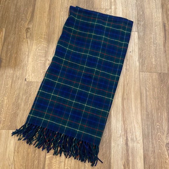 Vintage Pendleton 100% wool plaid tartan stadium blanket 54x72